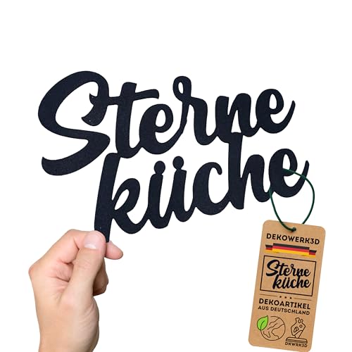 Sterneküche Schild - Deko Schriftzug & Wanddekoration - Wand Dekoration Küche - Küche Türschild - Wanddeko - Wandschrift - Wandschild (M) von DKWRK3D