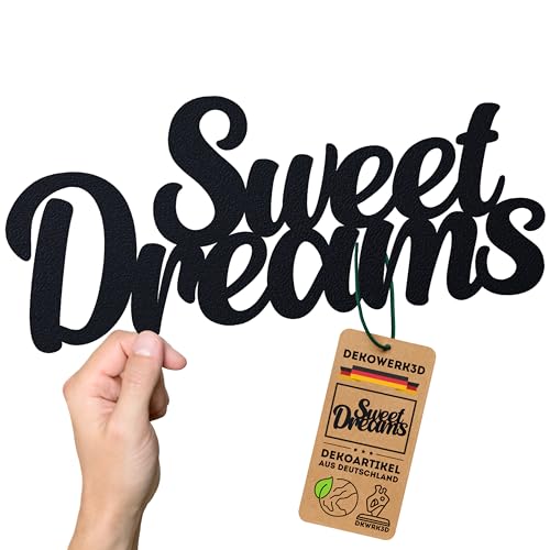 Sweet dreams Schriftzug - Süße Träume Deko Wand Schild - Schlafzimmer Dekoration - Wanddeko für zu Hause - Wandsticker - Home Wandkunst - Kinderzimmer oder Wohnzimmer - Wandschild aus Kunststoff Sweet dreams Schriftzug - Süße Träume Deko Wand Schild - Schlafzimmer Dekoration - Wanddeko für zu Hause - Wandsticker - Home Wandkunst - Kinderzimmer oder Wohnzimmer - Wandschild aus Kunststoff von DKWRK3D