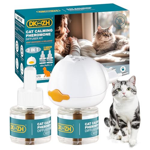 DKundZH 3 in 1 Pheromone Diffuser Katzen, Katzen Beruhigungsmittel, Pheromone Katzen Steckdose Anti Stress, Katzen Beruhigung für bis zu 60 Tage(1 Diffuser + 2 Nachfüller) DKundZH 3 in 1 Pheromone Diffuser Katzen, Katzen Beruhigungsmittel, Pheromone Katzen Steckdose Anti Stress, Katzen Beruhigung für bis zu 60 Tage(1 Diffuser + 2 Nachfüller) von DKundZH