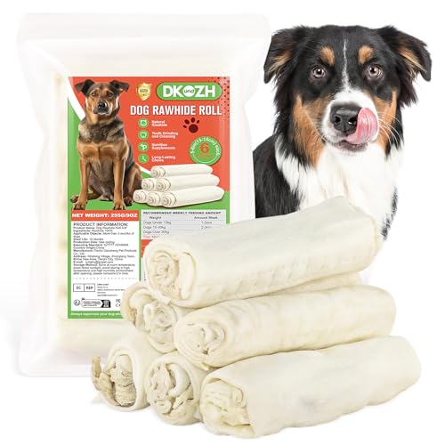 Kaurollen für Hunde, Kauknochen aus Rohhaut, Langlebige Rohhautrollen Rohhautsticks, Natürliche Hundesnacks aus Rinderhaut,13 cm Rohhautknochen für mittelgroße bis große Hunde Kaurollen für Hunde, Kauknochen aus Rohhaut, Langlebige Rohhautrollen Rohhautsticks, Natürliche Hundesnacks aus Rinderhaut,13 cm Rohhautknochen für mittelgroße bis große Hunde von DKundZH