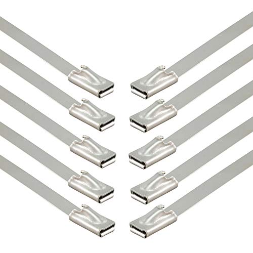 10x Edelstahl Binder Kabelbinder 300mm Hitzeschutz Band Metallkabelbinder V2A von DL-Racing