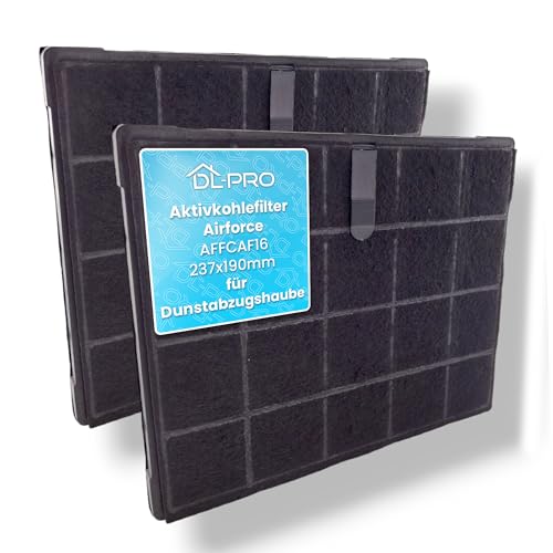 DL-pro 2 x Aktivkohlefilter 237x190mm passend für Airforce AFFCAF16 Kohlefilter für Dunstabzugshaube Abzugshaube von DL-pro