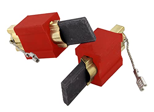 DL-pro 2 x Motorkohlen mit Halter 4,8mmAMP für Miele 4297413 4297412 4297411 4297410 Schleifkohlen Kohlebürsten kpl. im Messinggehäuse für Waschmaschine Waschtrockner von DL-pro