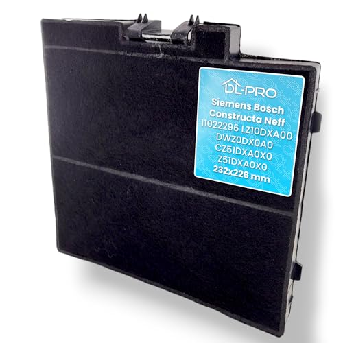 DL-pro Aktivkohlefilter 232x226mm passend für Siemens Bosch Constructa Neff 11022296 LZ10DXA00 DWZ0DX0A0 CZ51DXA0X0 Z51DXA0X0 für Dunstabzugshaube von DL-pro