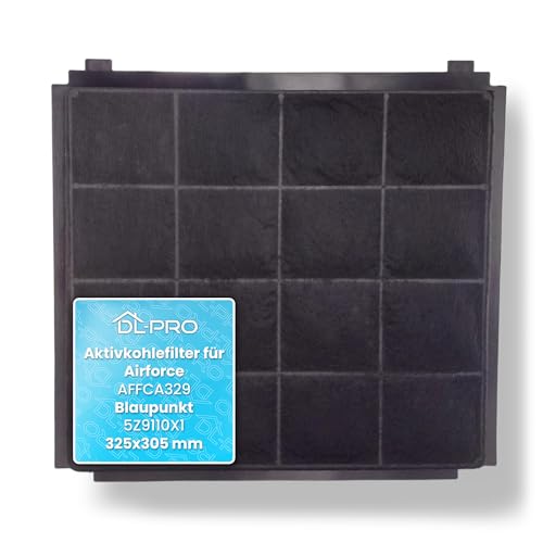 DL-pro Aktivkohlefilter 325x305mm passend für Airforce AFFCA329 passend für Blaupunkt 5Z9110X1 Filter für Dunstabzugshaube Abzugshaube von DL-pro