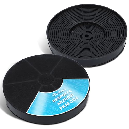 DL-pro Aktivkohlefilter Set 175mmØ für Respekta MIZ0031 MIZ 0031 PKM CO4 C04 Bomann KF568 Exquisit 1010035 2 Stück Kohlefilter für Dunstabzug Dunsthaube von DL-pro