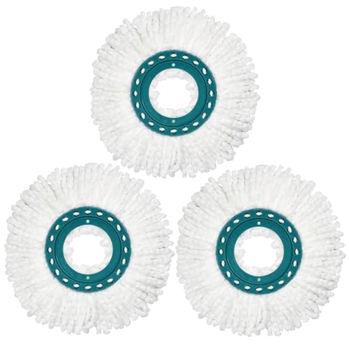 DLAIMI 3 Stück Mop Ersatzkopf Kompatibel Mit Leifheit Clean Twist Disc Mop Systèmes,Doppelfasermop kann Effiziente Wasseraufnahme Starke Dekontamination von DLAIMI