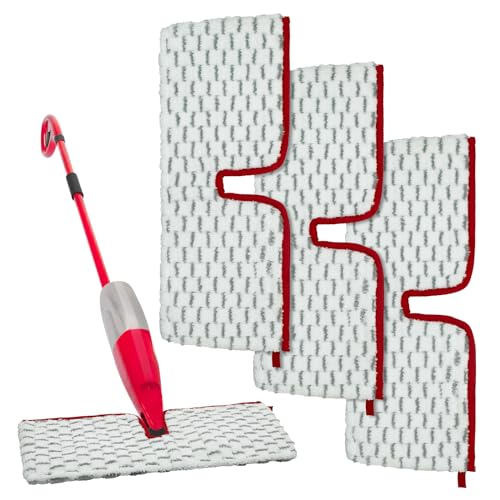 DLAIMI 3PCS Mikrofaser Mopp Pads für Vileda 1-2 Spraymax Sprühwischer,Waschbarer Wischbezug Mop Microfaser Reinigung Pads,Wischmopp-Reinigungskissen Bezug Ersatzbezug Beidseitig verwendbar von DLAIMI