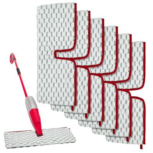 DLAIMI 6PCS Mikrofaser Mopp Pads für Vileda 1-2 Spraymax Sprühwischer,Waschbarer Wischbezug Mop Microfaser Reinigung Pads,Wischmopp-Reinigungskissen Bezug Ersatzbezug Beidseitig verwendbar von DLAIMI