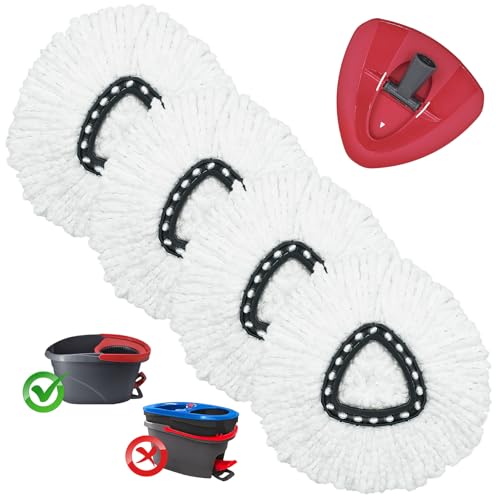 DLAIMI 5 Stück Moppköpfe Kompatibel mit Vileda Turbo 2-in-1 Wischmop,Mikrofaser Wischmopp Ersatzköpfe,Wischmopp Ersatz für Veleda,Spin Ersatz Mop Kopf Starke Reinigungsleistung und einfach zu ersetzen von DLAIMI
