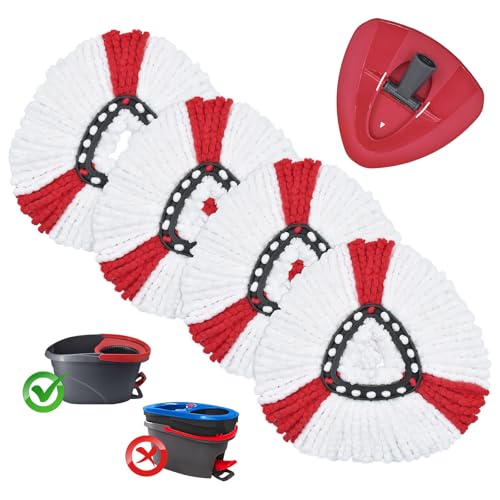 DLAIMI 5 Stück Moppköpfe Kompatibel mit Vileda Turbo 2-in-1 Wischmop,Mikrofaser Wischmopp Ersatzköpfe,Wischmopp Ersatz für Veleda,Spin Ersatz Mop Kopf Starke Reinigungsleistung und einfach zu ersetzen von DLAIMI
