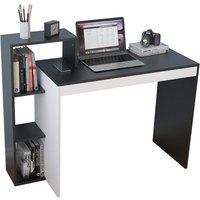 Soges Schreibtisch mit Regal 110 cm x 40 cm Computertisch Bürotisch Arbeitstisch Arbeitstisch für Home Office Kompakter Schreibtisch - Schwarz von DLANDHOME