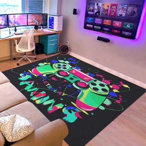DLAYLQZG Gaming Controller Teppich Jugendliche Erwachsene Gamer rutschfeste Hochdichte 3D Gamepad Design Wohnzimmerteppich für Schlafzimmer Wohnzimmer Spielzimmer Dekoration (Gamer 3,100x120 cm) von DLAYLQZG