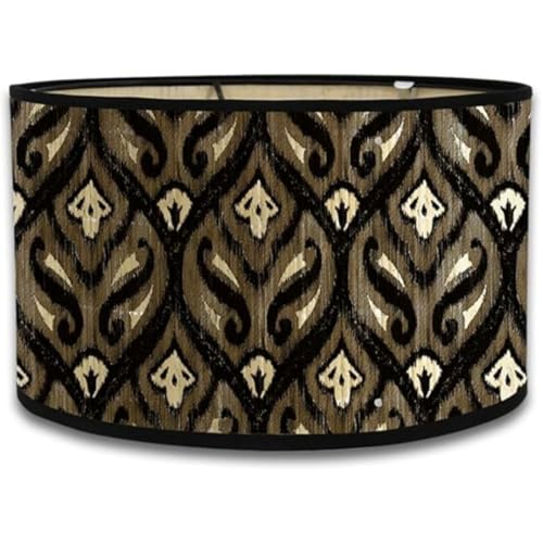 Natural Eco-Friendly Bamboo Drum Ceiling Lamp Shade Nordic Design with Geometric Patterns - Modern Hanging Pendant Light for Living Room Bedroom Kitchen Decor (Stil 4) von DLAYLQZG