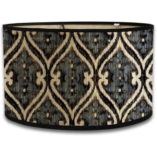 Natural Eco-Friendly Bamboo Drum Ceiling Lamp Shade Nordic Design with Geometric Patterns - Modern Hanging Pendant Light for Living Room Bedroom Kitchen Decor (Stil 6) von DLAYLQZG