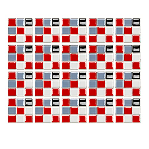 20 Stück 15 x 15cm Mosaik Fliesenaufkleber Wandfliese Aufkleber für Fliesen für Bad und Küche Deko Fliesenfolie Selbstklebende Fliesenaufkleber (Mehrfarbiger Klassiker) von DLBX