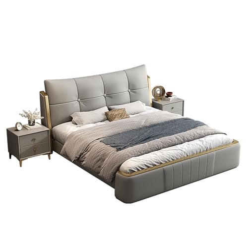 DLCQIJI Graues, modernes Queen-Size-Plattformbett, gepolstertes Plattformbett, Holzlattenstütze, mit Kopfteil, geräuschfrei DLCQIJI Graues, modernes Queen-Size-Plattformbett, gepolstertes Plattformbett, Holzlattenstütze, mit Kopfteil, geräuschfrei von DLCQIJI