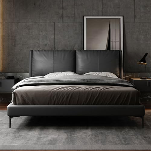 DLCQIJI Modern Simplicity Gepolstertes Plattformbett, ergonomisches gepolstertes Kopfteil, Holzlatten unterstützen geräuschfrei von DLCQIJI