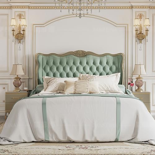 DLCQIJI Modern Simplicity Queen-Size-Plattformbett, Leder, gepolstertes Plattformbett, Holzlattenstütze, mit Kopfteil, geräuschfrei von DLCQIJI