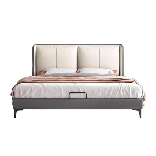 DLCQIJI Weißes modernes Queensize-Bettgestell, Leder, gepolstertes Plattformbett, Holzlattenstütze, geräuschfrei DLCQIJI Weißes modernes Queensize-Bettgestell, Leder, gepolstertes Plattformbett, Holzlattenstütze, geräuschfrei von DLCQIJI