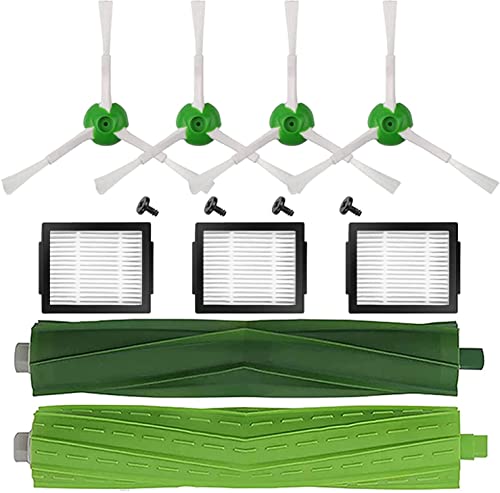 DLD 1 Set Multi-Surface Gummibürsten + 3 HEPA-Filter + 4 Kantenkehrbürsten Ersatzteile für iRobot Roomba i7 i7+/i7 Plus E5 E6 Staubsauger Set von DLD