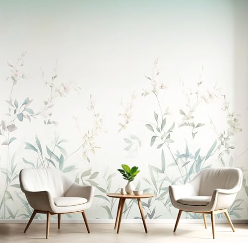Blumen und Bambus Seide Foto Tapete Retro-Pflanzen und Blumen Fototapete Panorama XXL Wandtapete 3d Effekt Wand Dekoration für Wohnzimmer Schlafzimmer Küchen, 400x280cm, Blaugrün Blumen und Bambus Seide Foto Tapete Retro-Pflanzen und Blumen Fototapete Panorama XXL Wandtapete 3d Effekt Wand Dekoration für Wohnzimmer Schlafzimmer Küchen, 400x280cm, Blaugrün von DLERFLOVR