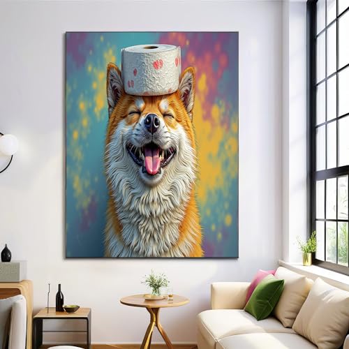 DLERFLOVR Süßer Welpe Leinwand Wandkunst Tierölgemälde bild auf Leinwand Kunstdruck Deko Braun Wandbilder Wanddeko für Wohnzimmer Schlafzimmer Küche Esszimmer 50L x 70B cm DLERFLOVR Süßer Welpe Leinwand Wandkunst Tierölgemälde bild auf Leinwand Kunstdruck Deko Braun Wandbilder Wanddeko für Wohnzimmer Schlafzimmer Küche Esszimmer 50L x 70B cm von DLERFLOVR