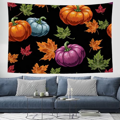 DLERFLOVR Wandbehang Wandteppich Herbstlandschaft Wandtuch Wand Deokration Kürbisse Und Blätter Tapisserie Ästhetisch für Zimmer Wohnheim Schlafazimmer, 130x150 cm, Orange DLERFLOVR Wandbehang Wandteppich Herbstlandschaft Wandtuch Wand Deokration Kürbisse Und Blätter Tapisserie Ästhetisch für Zimmer Wohnheim Schlafazimmer, 130x150 cm, Orange von DLERFLOVR