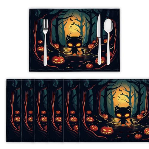 Dunkler Wald Tischsets 2er Set, 45x30 cm Abwaschbare Leinen Platzsets Süßer Geist Tischsets Tischdekoration für Zuhause Restaurant Küche, Grau-Blau Dunkler Wald Tischsets 2er Set, 45x30 cm Abwaschbare Leinen Platzsets Süßer Geist Tischsets Tischdekoration für Zuhause Restaurant Küche, Grau-Blau von DLERFLOVR