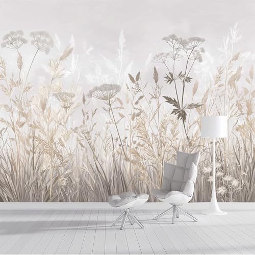 Fototapete 200x140cm Seide Tapeten XXL Unkraut und Blumen Wandtapete Ruhe Pastellmalerei 3D Effekt Wand Dekoration für Wohnzimmer Schlafzimmer Korridor - Hellgrau Fototapete 200x140cm Seide Tapeten XXL Unkraut und Blumen Wandtapete Ruhe Pastellmalerei 3D Effekt Wand Dekoration für Wohnzimmer Schlafzimmer Korridor - Hellgrau von DLERFLOVR