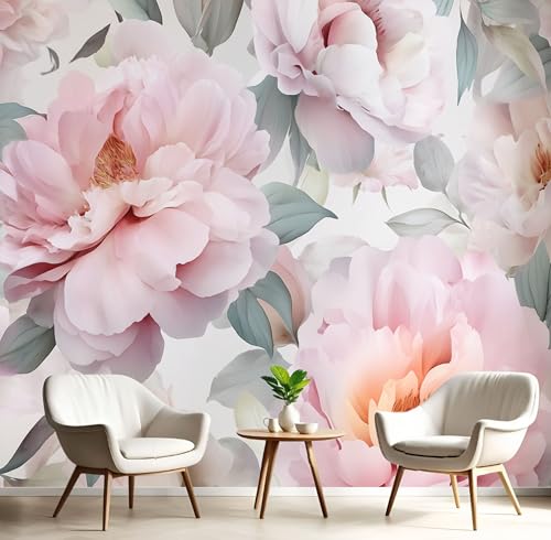 Fototapete Aquarell Pfingstrose Schlafzimmer Wohnzimmer Seide XXL Wandtapete Fantasieblumen Fototapeten Bildtapete 3d Effekt Wand Dekoration, Hellrosa Fototapete Aquarell Pfingstrose Schlafzimmer Wohnzimmer Seide XXL Wandtapete Fantasieblumen Fototapeten Bildtapete 3d Effekt Wand Dekoration, Hellrosa von DLERFLOVR