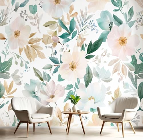 Fototapete Aquarellblumen Seide Foto Tapete Pastoralstil XXL Wandtapete für Wohnzimmer Schlafzimmer Esszimmer Wanddekoration, Hellrosa Fototapete Aquarellblumen Seide Foto Tapete Pastoralstil XXL Wandtapete für Wohnzimmer Schlafzimmer Esszimmer Wanddekoration, Hellrosa von DLERFLOVR