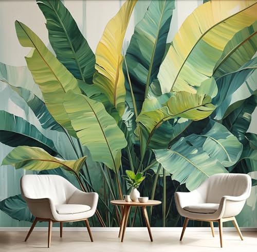 Fototapete Bananenblätter 150x105cm Foto Tapete XXL Pflanzenölgemälde Wandtapete Motivtapeten Bildtapete 3d Effekt Wand Dekoration für Schlafzimmer Wohnzimmer Korridor, Grün Fototapete Bananenblätter 150x105cm Foto Tapete XXL Pflanzenölgemälde Wandtapete Motivtapeten Bildtapete 3d Effekt Wand Dekoration für Schlafzimmer Wohnzimmer Korridor, Grün von DLERFLOVR