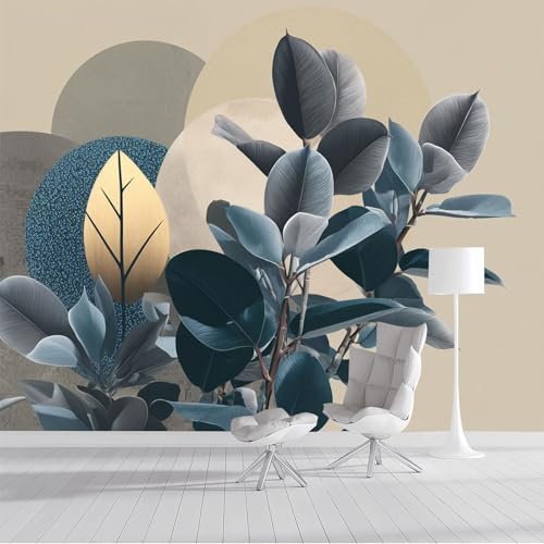 Fototapete Gummibaum 150x105cm Foto Tapete XXL Bohème-Stil Wandtapete Motivtapeten Bildtapete 3d Effekt Wand Dekoration für Schlafzimmer Wohnzimmer Korridor, Grau-Blau Fototapete Gummibaum 150x105cm Foto Tapete XXL Bohème-Stil Wandtapete Motivtapeten Bildtapete 3d Effekt Wand Dekoration für Schlafzimmer Wohnzimmer Korridor, Grau-Blau von DLERFLOVR