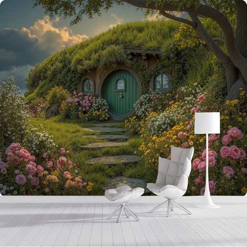 Fototapete Neuseeland Reetdachhaus 350x250cm Foto Tapete XXL Grüner Garten Wandtapete Motivtapeten Bildtapete 3d Effekt Wand Dekoration für Schlafzimmer Wohnzimmer Korridor, Grün Fototapete Neuseeland Reetdachhaus 350x250cm Foto Tapete XXL Grüner Garten Wandtapete Motivtapeten Bildtapete 3d Effekt Wand Dekoration für Schlafzimmer Wohnzimmer Korridor, Grün von DLERFLOVR