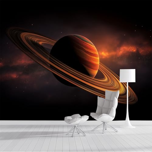 Fototapete Saturn 300x210cm XXL Tapete Seidentapeten Weltraum Wandtapete Dunkelbraun 3D Effekt Wand Dekoration für Schlafzimmer Wohnzimmer Fototapete Saturn 300x210cm XXL Tapete Seidentapeten Weltraum Wandtapete Dunkelbraun 3D Effekt Wand Dekoration für Schlafzimmer Wohnzimmer von DLERFLOVR