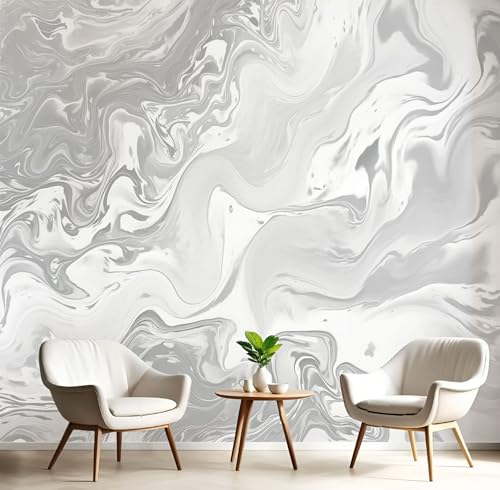Fototapete Silberne flüssige Textur 400x280cm Seide Tapeten XXL Abstrakter Kunststil Wandtapete 3D Effekt Dekoration Wandbild für Wohnzimmer Schlafzimmer Kinderzimmer, Grau Fototapete Silberne flüssige Textur 400x280cm Seide Tapeten XXL Abstrakter Kunststil Wandtapete 3D Effekt Dekoration Wandbild für Wohnzimmer Schlafzimmer Kinderzimmer, Grau von DLERFLOVR