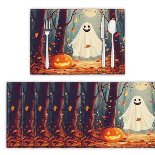 Herbstwald Tischsets 2er Set, 45x30 cm Abwaschbare Leinen Platzsets Süßer Geist Tischsets Tischdekoration für Zuhause Restaurant Küche, Grau Herbstwald Tischsets 2er Set, 45x30 cm Abwaschbare Leinen Platzsets Süßer Geist Tischsets Tischdekoration für Zuhause Restaurant Küche, Grau von DLERFLOVR