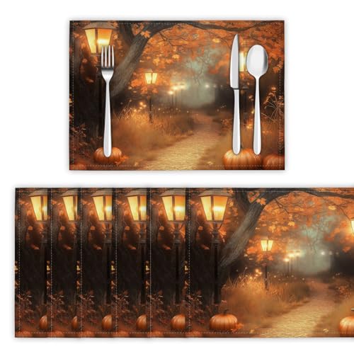 Herbstwald Tischsets Abwaschbar 2er Set, Platzdeckchen rutschfest Hitzebeständig Grasbewachsener Pfad Platzsets für küche Speisetisch Hotel, Platz-Matten 30 x 45cm, Braun Herbstwald Tischsets Abwaschbar 2er Set, Platzdeckchen rutschfest Hitzebeständig Grasbewachsener Pfad Platzsets für küche Speisetisch Hotel, Platz-Matten 30 x 45cm, Braun von DLERFLOVR