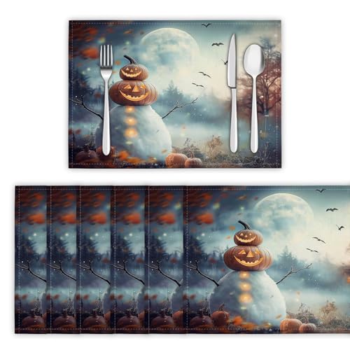 Platzsets Abwaschbar 8er Set Tischsets für Esstisch Kürbis-Schneemann Küchen Platzset Magisches Feld Dauerhaft PlatzdeckenTischzubehör - 30 x 45cm, Grau Platzsets Abwaschbar 8er Set Tischsets für Esstisch Kürbis-Schneemann Küchen Platzset Magisches Feld Dauerhaft PlatzdeckenTischzubehör - 30 x 45cm, Grau von DLERFLOVR