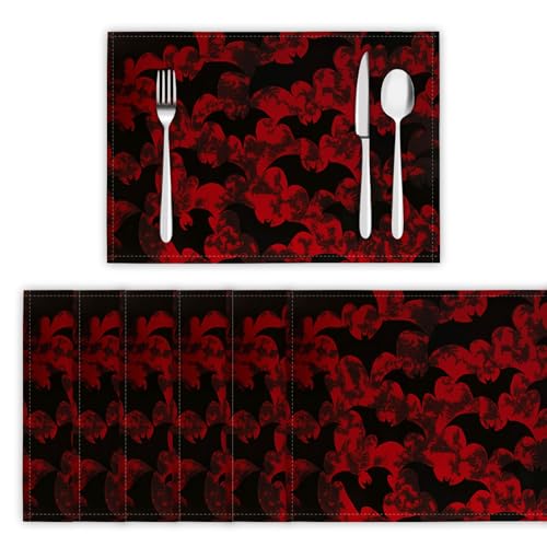 Platzsets Filmstil, 8er Set Platzsets 30 x 45cm Placemat mit Schläger Tischsets aus Leinen für Esszimmer Küche, Tischdekoration, Tiefrot Platzsets Filmstil, 8er Set Platzsets 30 x 45cm Placemat mit Schläger Tischsets aus Leinen für Esszimmer Küche, Tischdekoration, Tiefrot von DLERFLOVR
