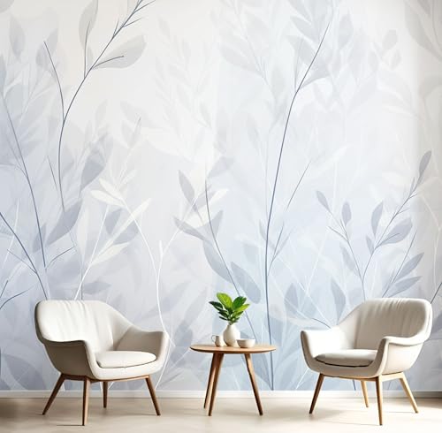 Ruhiges Gras Seide Foto Tapete Linienwald Fototapete Panorama XXL Wandtapete 3d Effekt Wand Dekoration für Wohnzimmer Schlafzimmer Küchen, 450x315cm, Grau Blau Ruhiges Gras Seide Foto Tapete Linienwald Fototapete Panorama XXL Wandtapete 3d Effekt Wand Dekoration für Wohnzimmer Schlafzimmer Küchen, 450x315cm, Grau Blau von DLERFLOVR