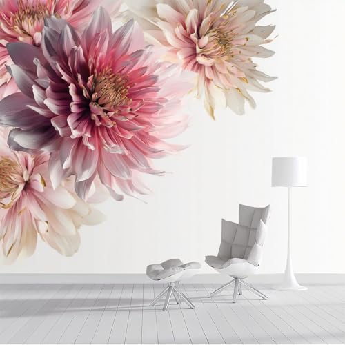 Seide Fototapete Schöne Dahlie 3D Effekt Tapeten Elegante Blumen XXL Wandtapete Wand Dekoration für Wohnzimmer, Kinderzimmer, Schlafzimmer, Tv - 200x140cm, Weiß Seide Fototapete Schöne Dahlie 3D Effekt Tapeten Elegante Blumen XXL Wandtapete Wand Dekoration für Wohnzimmer, Kinderzimmer, Schlafzimmer, Tv - 200x140cm, Weiß von DLERFLOVR