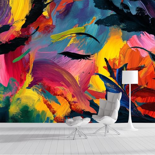 Seide Fototapete Wilder Tanz 3D Effekt Tapeten Abstrakte Pinselstriche XXL Wandtapete Wand Dekoration für Wohnzimmer, Kinderzimmer, Schlafzimmer, Tv - 400x280cm, Mehrfarbig Seide Fototapete Wilder Tanz 3D Effekt Tapeten Abstrakte Pinselstriche XXL Wandtapete Wand Dekoration für Wohnzimmer, Kinderzimmer, Schlafzimmer, Tv - 400x280cm, Mehrfarbig von DLERFLOVR