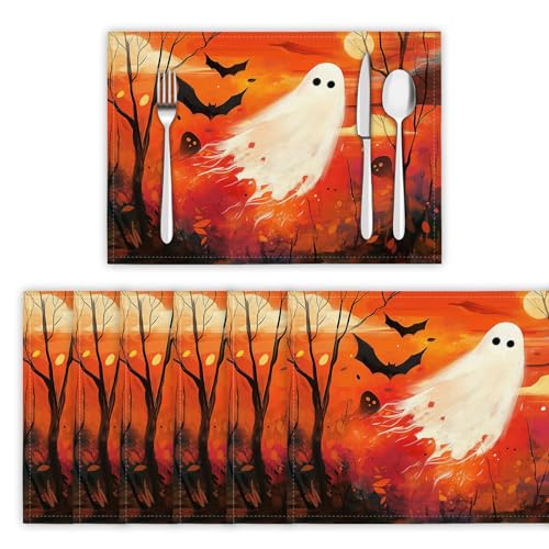 Skandinavien Tischsets 2er Set, 45x30 cm Abwaschbare Leinen Platzsets Weißer Stoffgeist Tischsets Tischdekoration für Zuhause Restaurant Küche, Orange-Rot Skandinavien Tischsets 2er Set, 45x30 cm Abwaschbare Leinen Platzsets Weißer Stoffgeist Tischsets Tischdekoration für Zuhause Restaurant Küche, Orange-Rot von DLERFLOVR