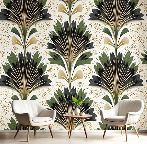 XXL Fototapete 450x315cm Eckfototapete Fächerförmige Blüten Tapeten 3D Effekt Art Deco Wanddekoration Einfach zu Montieren für Wohnzimmer Schlafzimmer, Creme XXL Fototapete 450x315cm Eckfototapete Fächerförmige Blüten Tapeten 3D Effekt Art Deco Wanddekoration Einfach zu Montieren für Wohnzimmer Schlafzimmer, Creme von DLERFLOVR