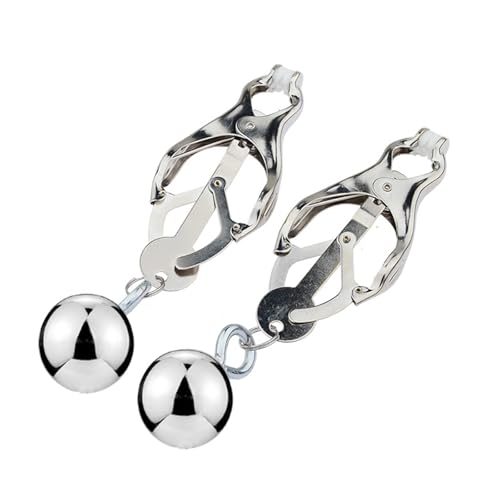 DLHFC Nippelklammern Nipple Clamps Nippelklemmen Brustwarzen mit Stahl Kugeln Schwer Brustklemmen SM Erotik Nippel Stimulation Verstellbare Fetisch Sex Spielzeug für Frauen Männer Anfänger Extrem von DLHFC