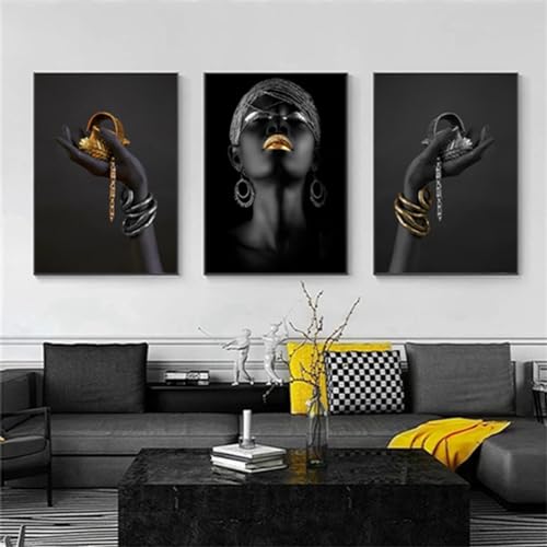3D Romantisch Liebhaber Skulptur Poster Metall Figur Statue Kunst Liebe Herz Kuss Bilder Wandkunst,Schwarz Afrikanische Frau Wandmalerei,Ohne Rahmen (Poster-07,3Pcs-70x100cm) von DLKAJFK
