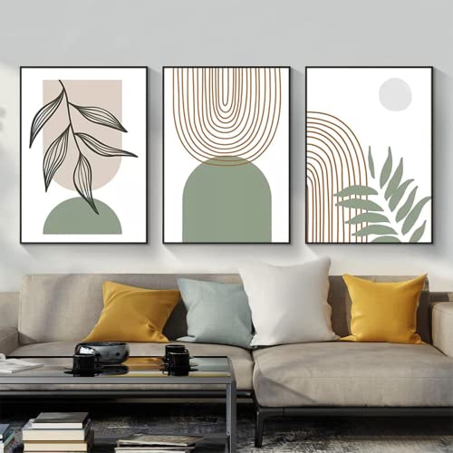 DLKAJFK 3er Set Poster Abstrakte Boho Poster Strichzeichnung Frau,remium Grüne Blätter Bilder, Moderne Wanddekoration Bilder, Ohne Rahmen (Stile 1,60x90cm*3) von DLKAJFK