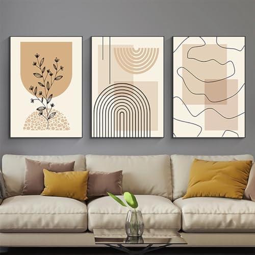 DLKAJFK Abstrakter Kunstplakate Geometrische Wanddekoration,Moderne Minimalistische Leinwandposter Wandkunst - Kein Rahmen (Poster-01,3Pcs-40x60cm) von DLKAJFK